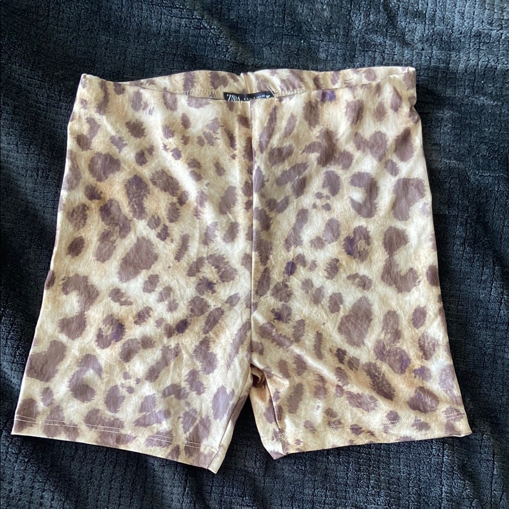 Zara Tan and Brown Patterned Shorts